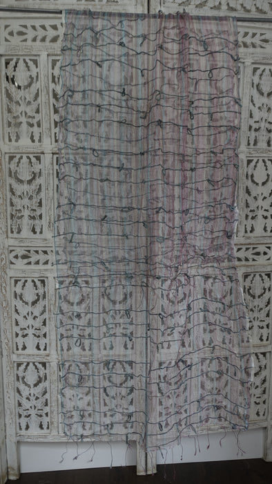 Multicoloured Silk Slub Sheer Hands And Looms Scarf