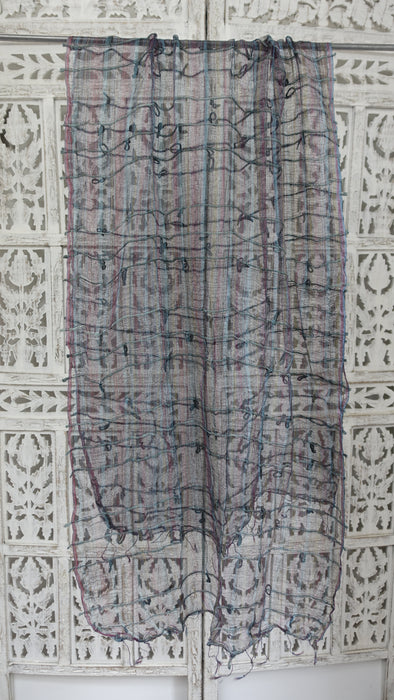 Multicoloured Silk Slub Sheer Hands And Looms Scarf