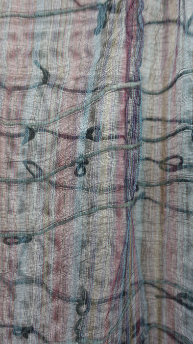 Multicoloured Silk Slub Sheer Hands And Looms Scarf