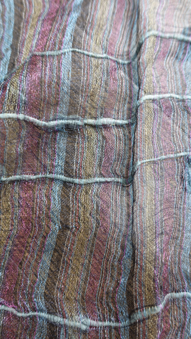 Multicoloured Silk Slub Sheer Hands And Looms Scarf