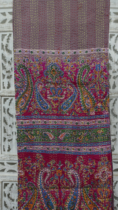 Printed Paisley Double Sided Silk Scarf