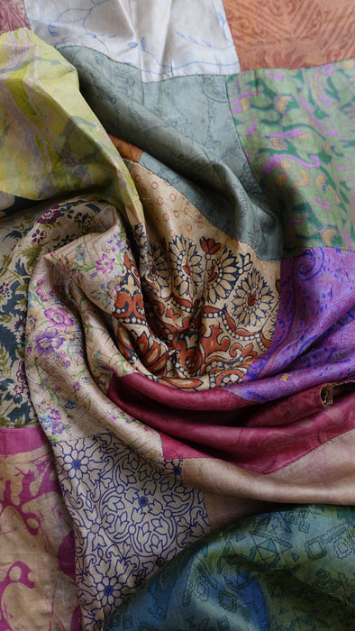 Multicoloured Small Silk Squared Scarf