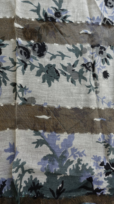 White, Blue And Grey Hands And Looms Scarf