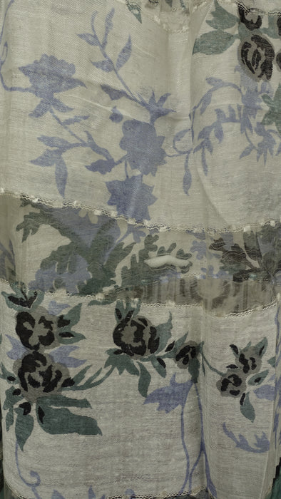 White, Blue And Grey Hands And Looms Scarf