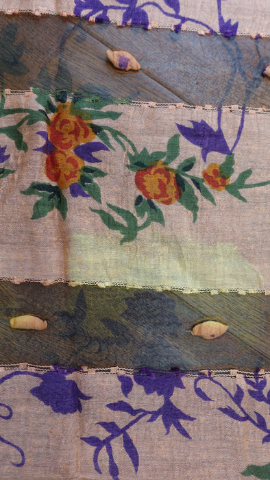 Peach Pure Silk Hands And Looms Scarf