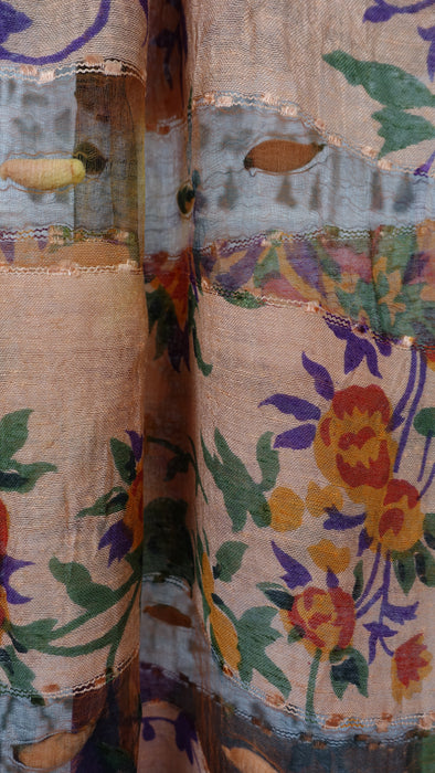 Peach Pure Silk Hands And Looms Scarf