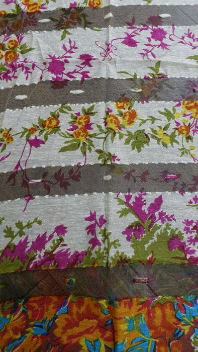 Floral Pure Silk Hands And Looms Scarf