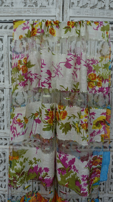 Floral Pure Silk Hands And Looms Scarf