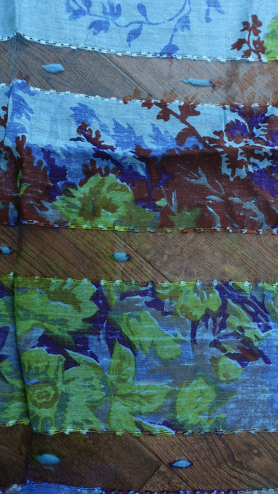 Blue Pure Silk Hands And Looms Scarf