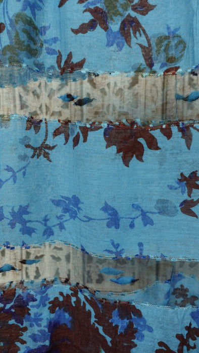 Blue Pure Silk Hands And Looms Scarf