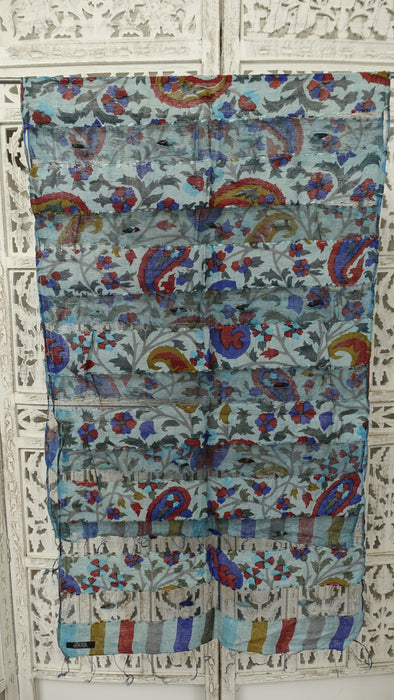 Multicoloured Paisley Silk Printed Scarf - New