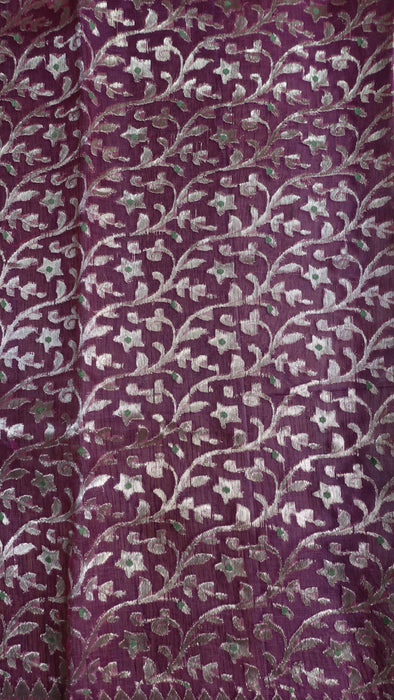 Vintage Pink Banarsi Weave Voile Wedding Dupatta- New