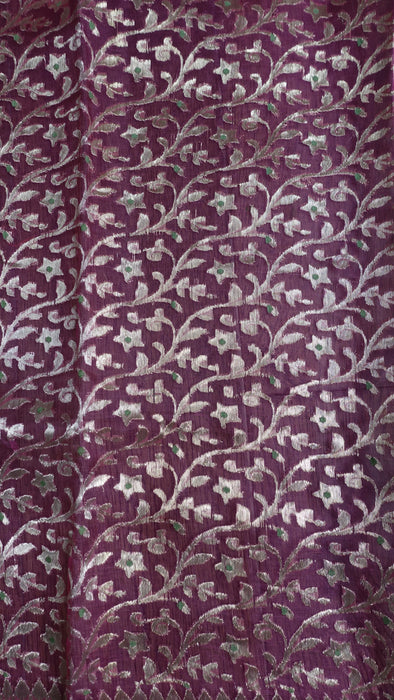 Vintage Pink Banarsi Weave Voile Wedding Dupatta- New