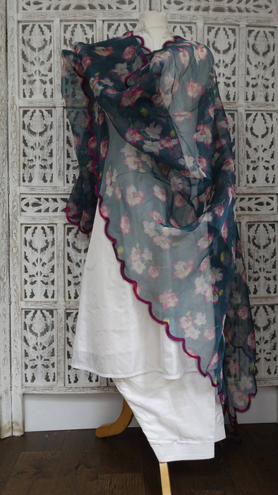 Floral Voile Dupatta - New