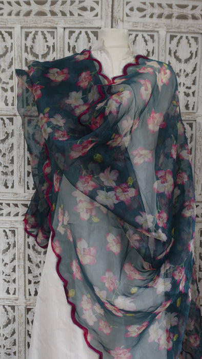 Floral Voile Dupatta - New