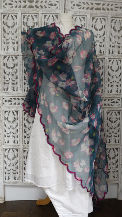Floral Voile Dupatta - New
