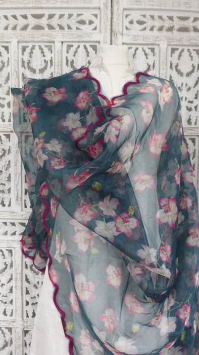 Floral Voile Dupatta - New