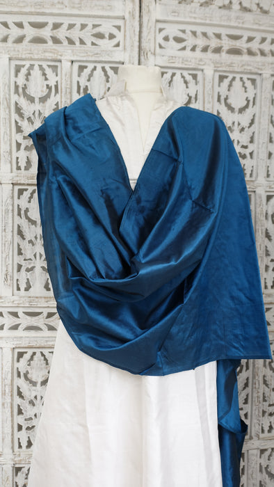 Plain Blue Vintage Pure Silk - New