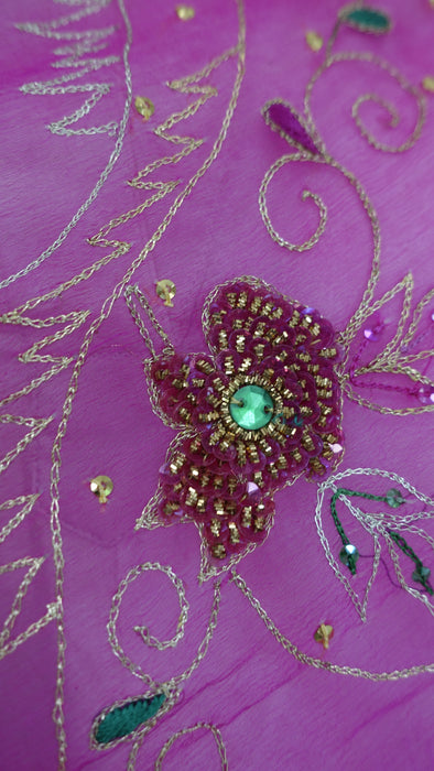 Vintage Green And Pink Embellished Dupatta - New