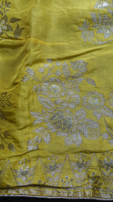 Yellow Silk Blend Shawl - New