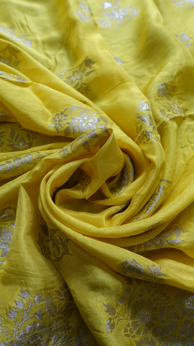 Yellow Silk Blend Shawl - New