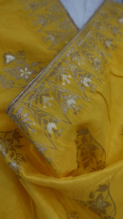 Yellow Silk Blend Shawl - New