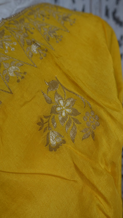 Yellow Silk Blend Shawl - New