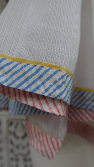 White Cotton With Printed Colourful Edging Dupatta - New