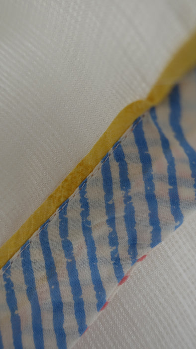 White Cotton With Printed Colourful Edging Dupatta - New