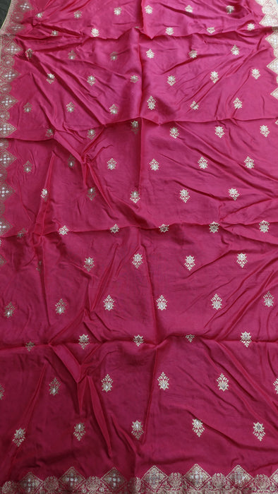 Pink Red Silk Blend Dupatta - New