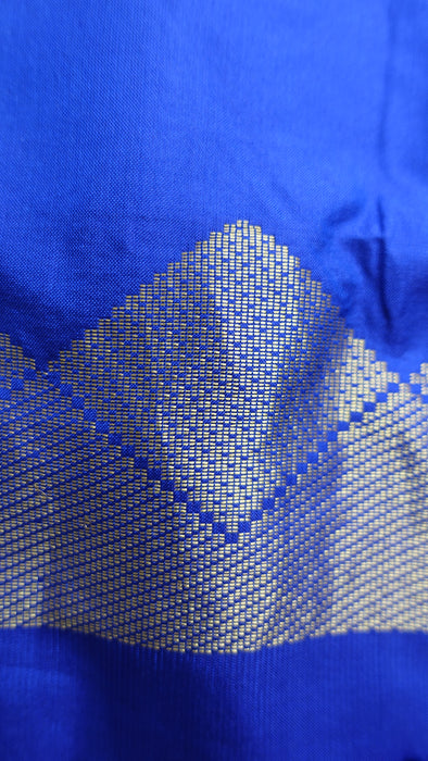 Khaki Green And Blue Vintage Silk Dupatta - New