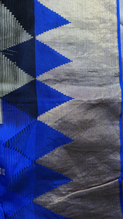 Khaki Green And Blue Vintage Silk Dupatta - New