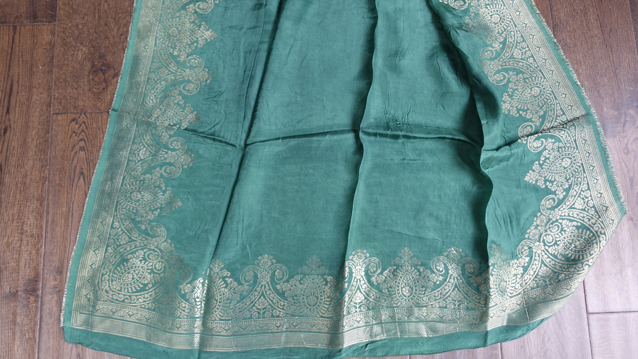 Green Silk Soft Dupatta - New