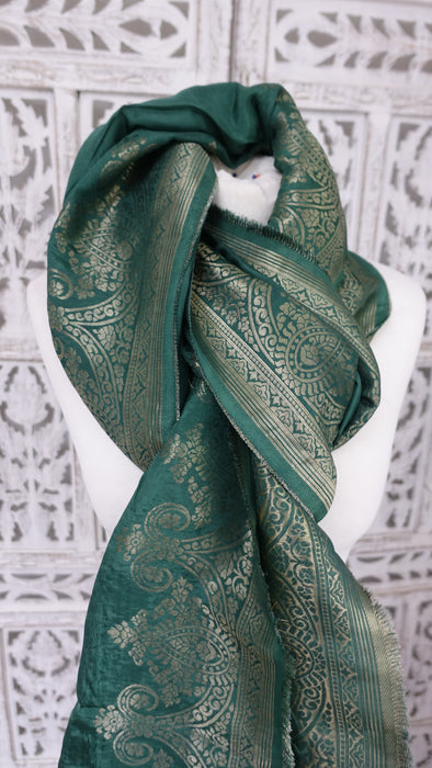 Green Silk Soft Dupatta - New