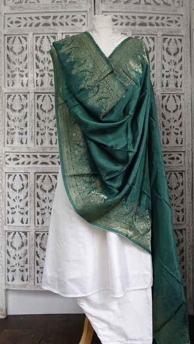 Green Silk Soft Dupatta - New