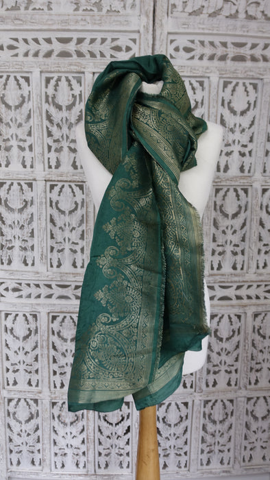 Green Silk Soft Dupatta - New