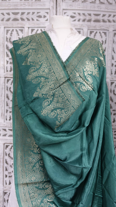 Green Silk Soft Dupatta - New
