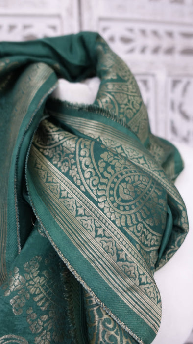 Green Silk Soft Dupatta - New
