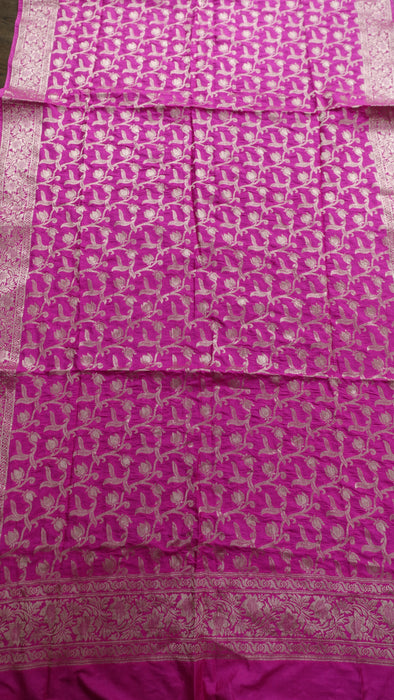 Hot Pink Silk Blend Large Shawl - New