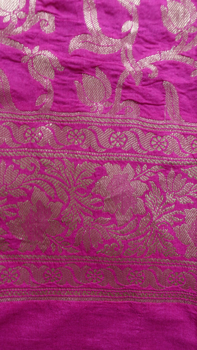 Hot Pink Silk Blend Large Shawl - New