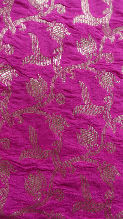 Hot Pink Silk Blend Large Shawl - New