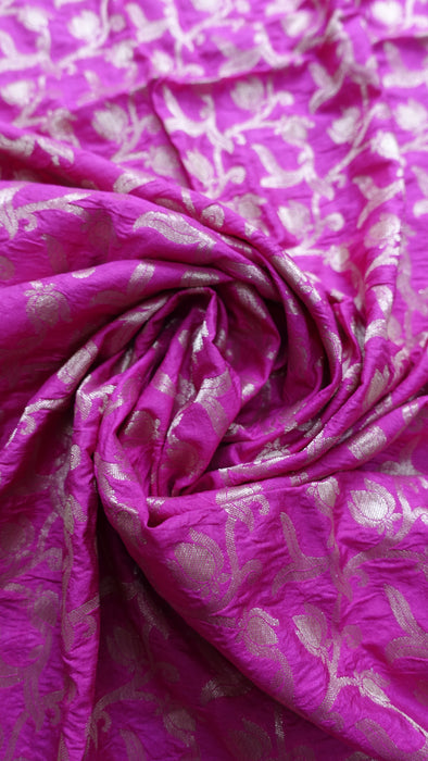 Hot Pink Silk Blend Large Shawl - New