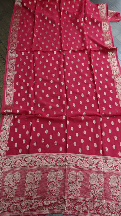 Red Soft Silk Blend Shawl - New