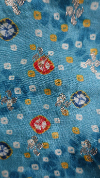 Jade And Pink Silk Blend Large Shawl With Latkans - New