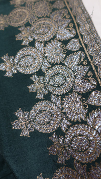 Dark Green Silk Shawl - New