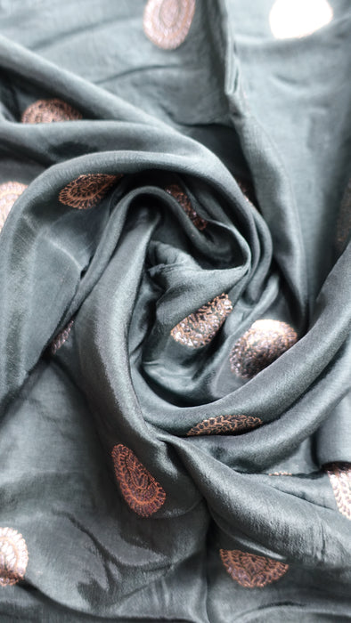 Dark Green Silk Shawl - New