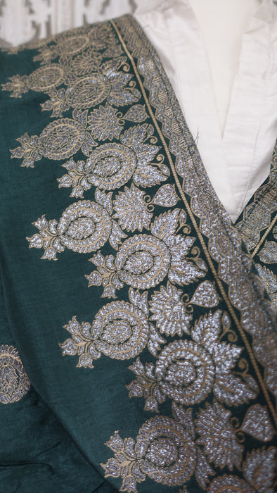 Dark Green Silk Shawl - New