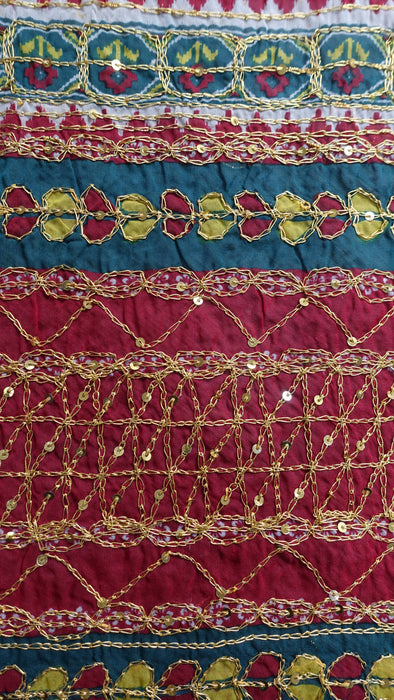 Vintage Green And Red Large Wedding Dupatta - New