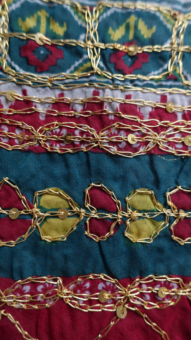 Vintage Green And Red Large Wedding Dupatta - New
