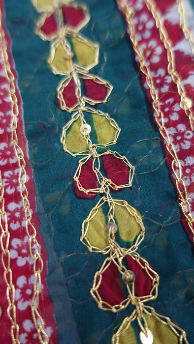 Vintage Green And Red Large Wedding Dupatta - New